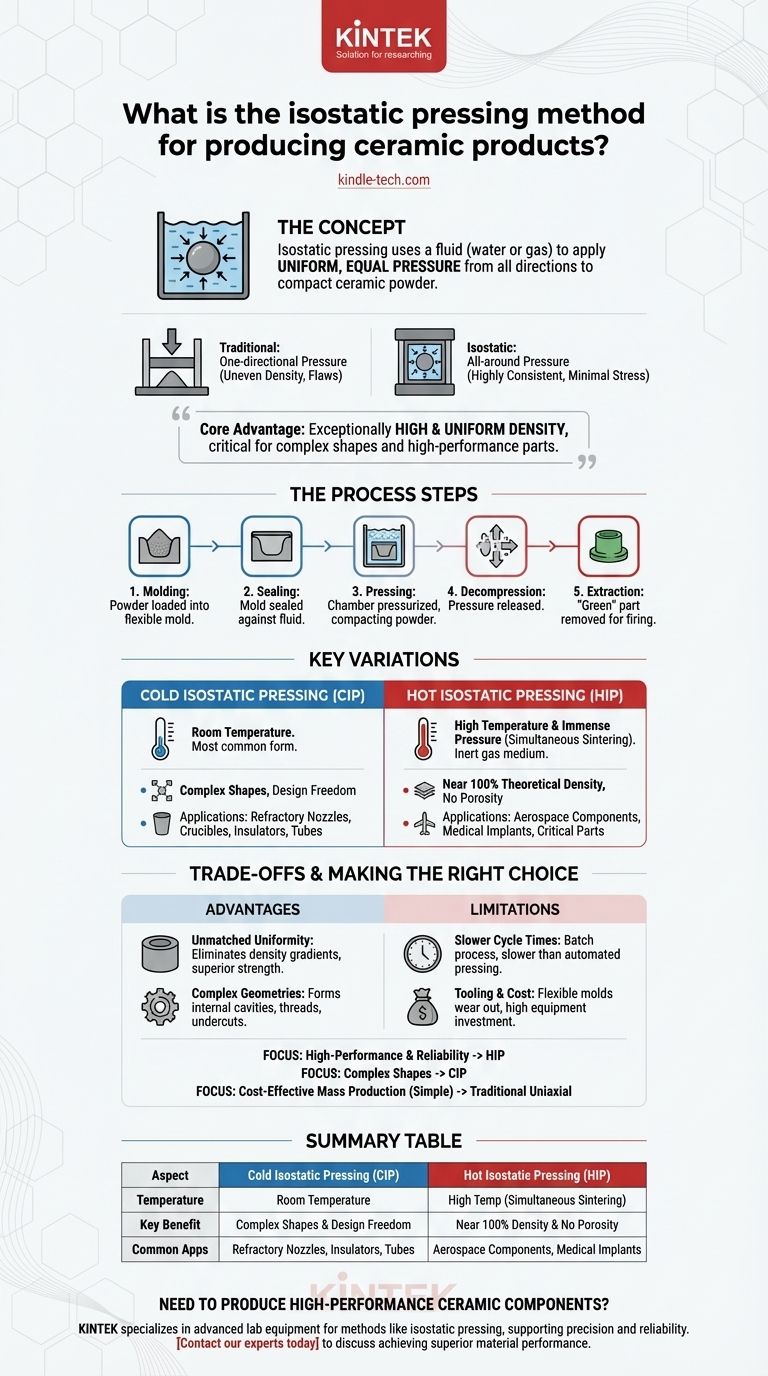 Qu'est-ce que la méthode de pressage isostatique pour la production de produits céramiques ? Obtenez des composants céramiques uniformes et de haute densité Guide Visuel