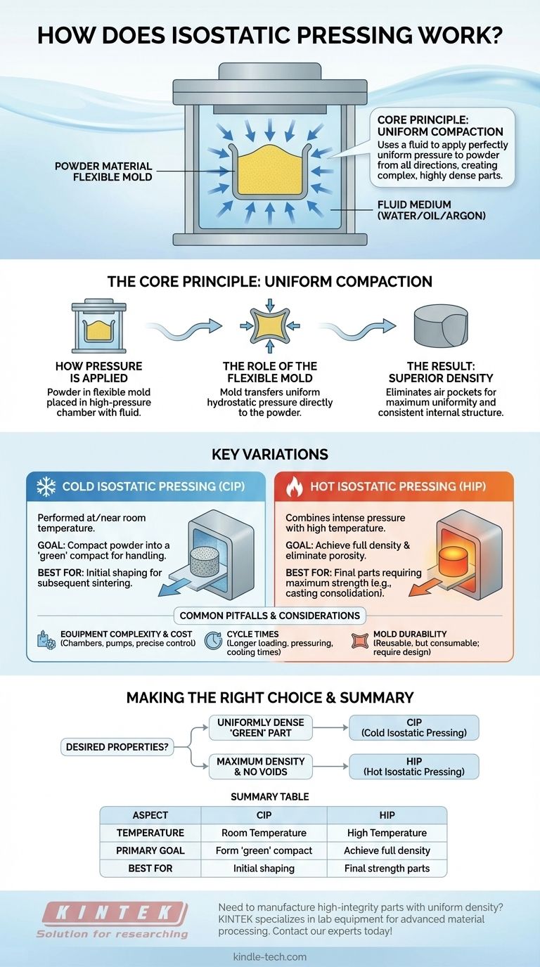 ¿Cómo funciona el prensado isostático? Logre una densidad perfectamente uniforme para piezas complejas Guía Visual