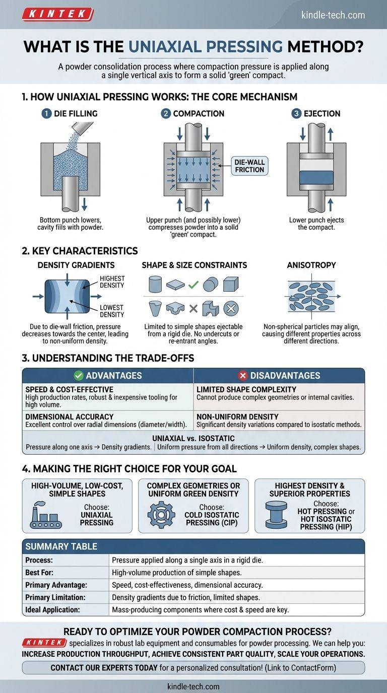 What is the uniaxial pressing method? A Guide to High-Speed, Cost-Effective Powder Compaction Visual Guide
