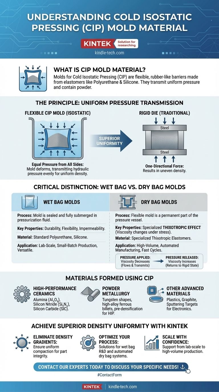 Qual è il materiale dello stampo per la pressatura isostatica a freddo? Elastomeri essenziali per una densità uniforme Guida Visiva