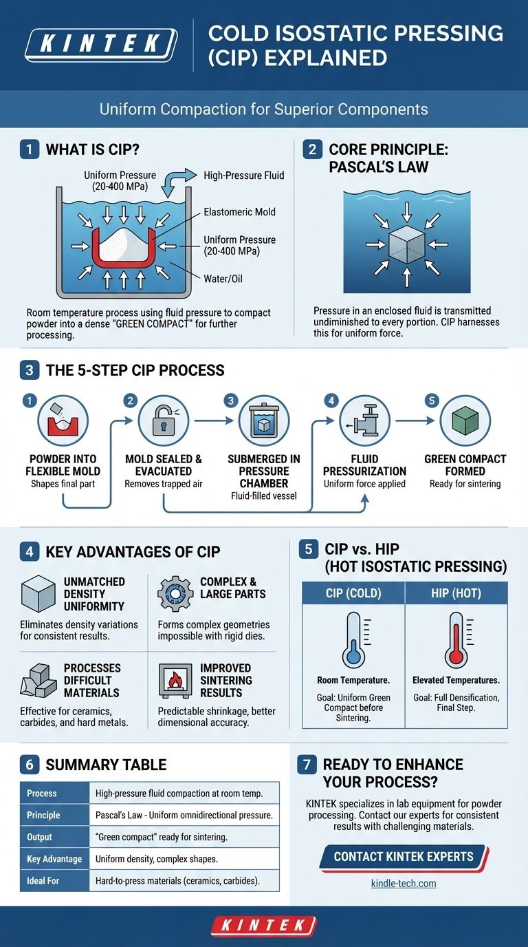 ¿Qué es la presión isostática en frío? Logre una densidad uniforme para piezas de polvo complejas Guía Visual