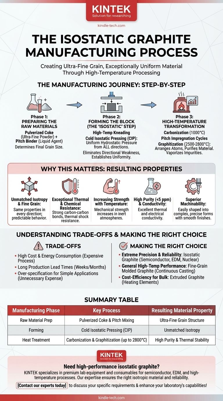 等静压石墨的制造过程是怎样的？实现无与伦比的材料均匀性和性能 시각적 가이드