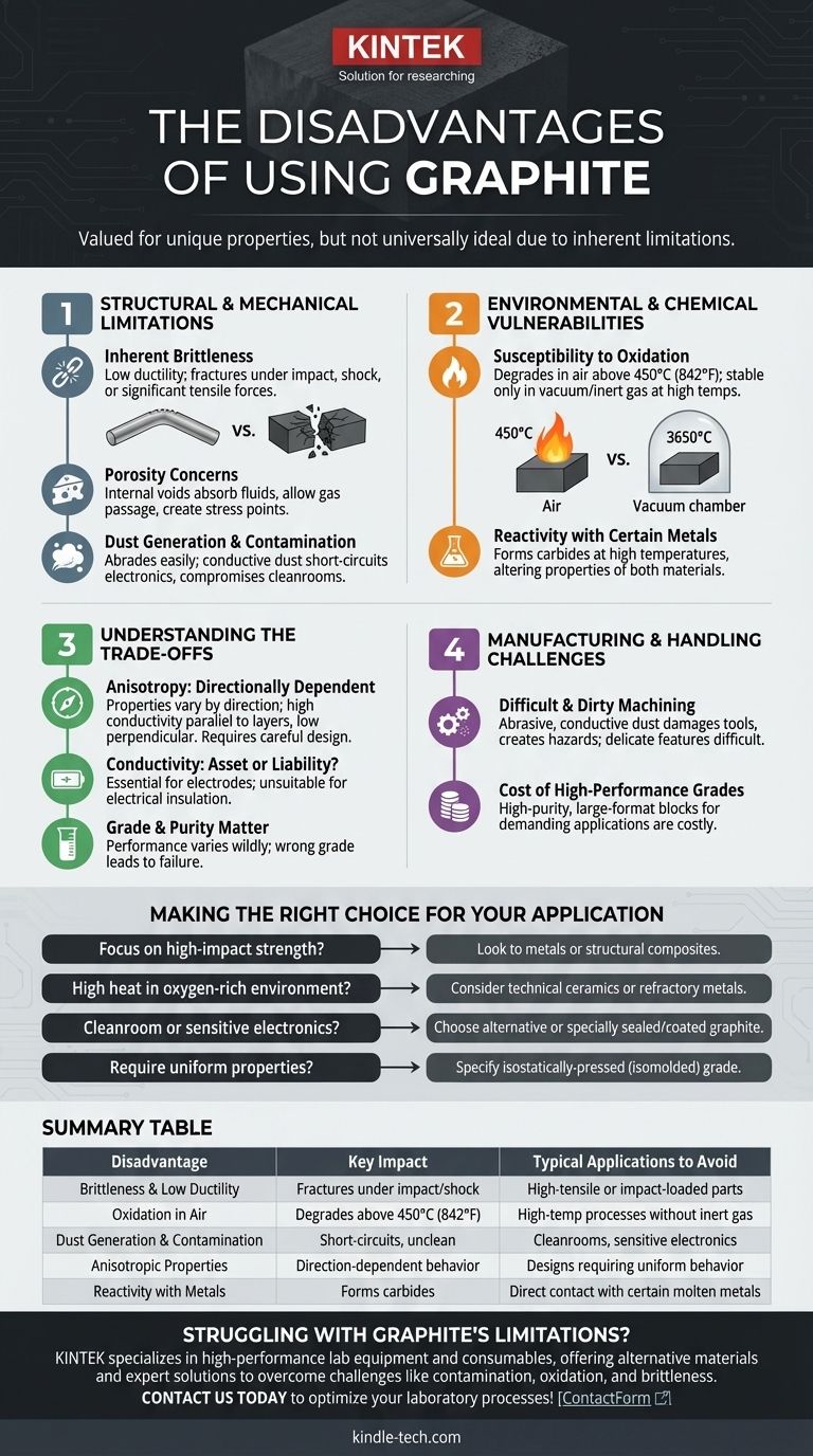 Quais são as desvantagens de usar grafite? Limitações Chave em Aplicações de Alta Tecnologia Guia Visual