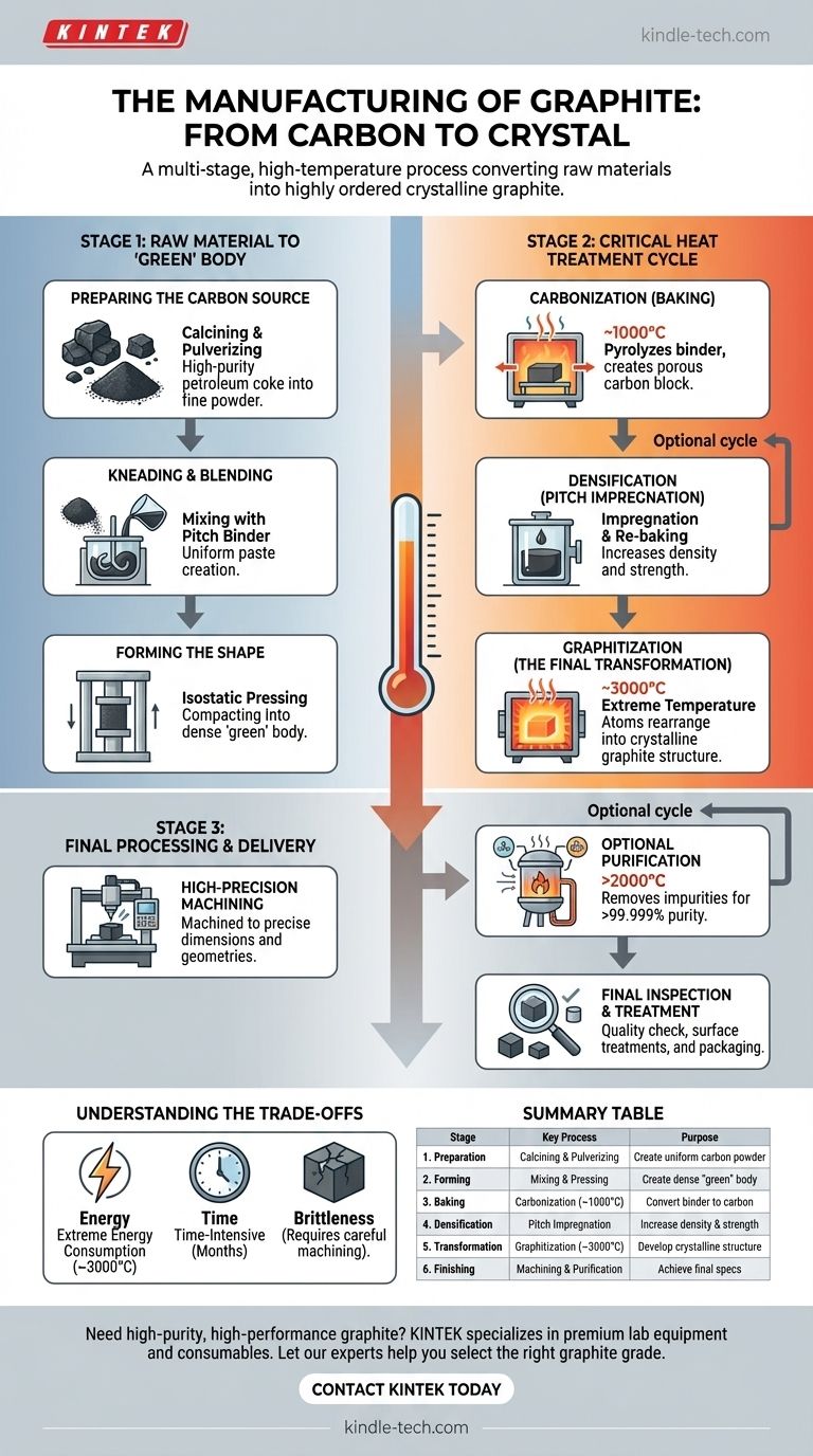 What are the steps in the manufacturing of graphite? From Raw Coke to High-Performance Material Visual Guide