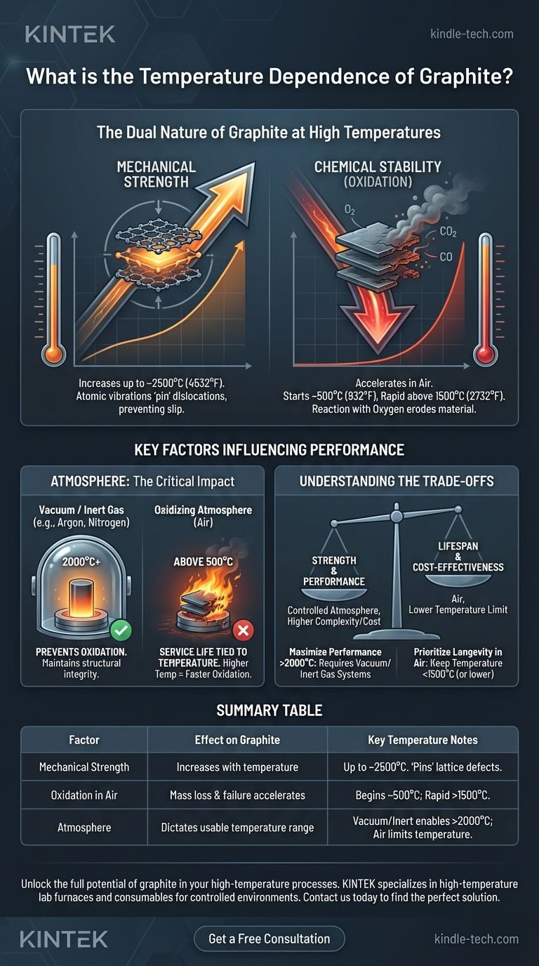 Qual è la dipendenza dalla temperatura della grafite? Bilanciare resistenza e ossidazione per l'uso ad alta temperatura Guida Visiva