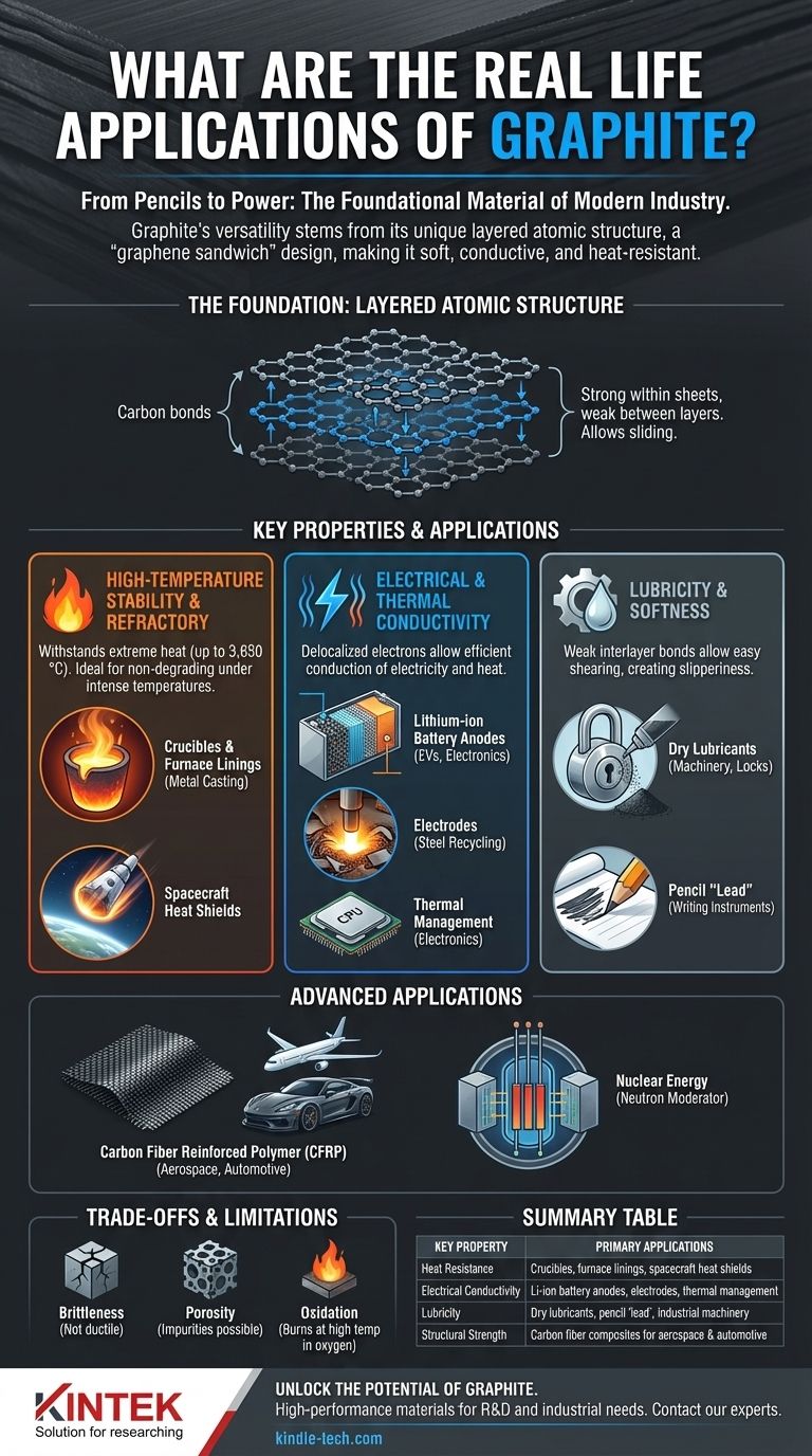 Was sind die realen Anwendungen von Graphit? Stromversorgung von Batterien, Industrie und Technologie Visuelle Anleitung