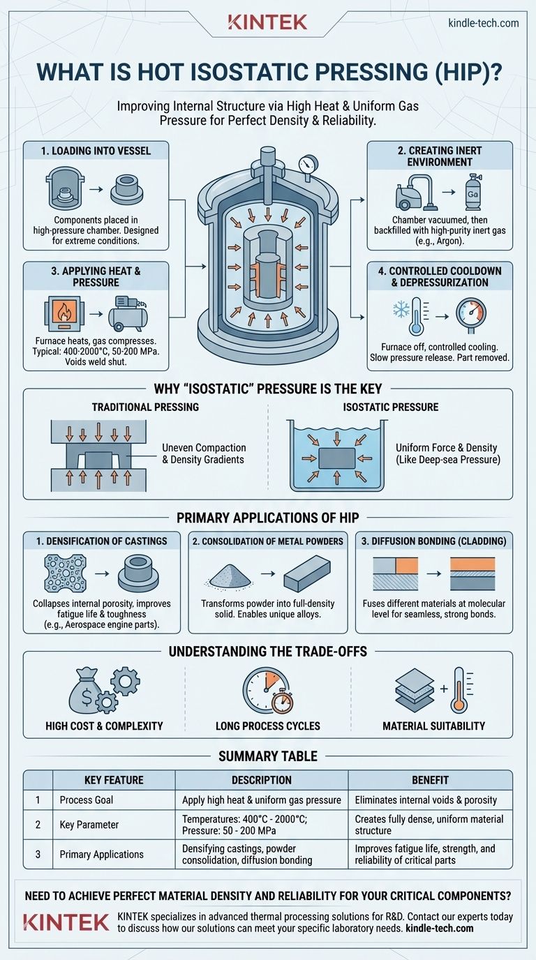 ما هي عملية التلبيد المتساوي للضغط الساخن؟ تحقيق كثافة مثالية للمادة للمكونات الحرجة دليل مرئي