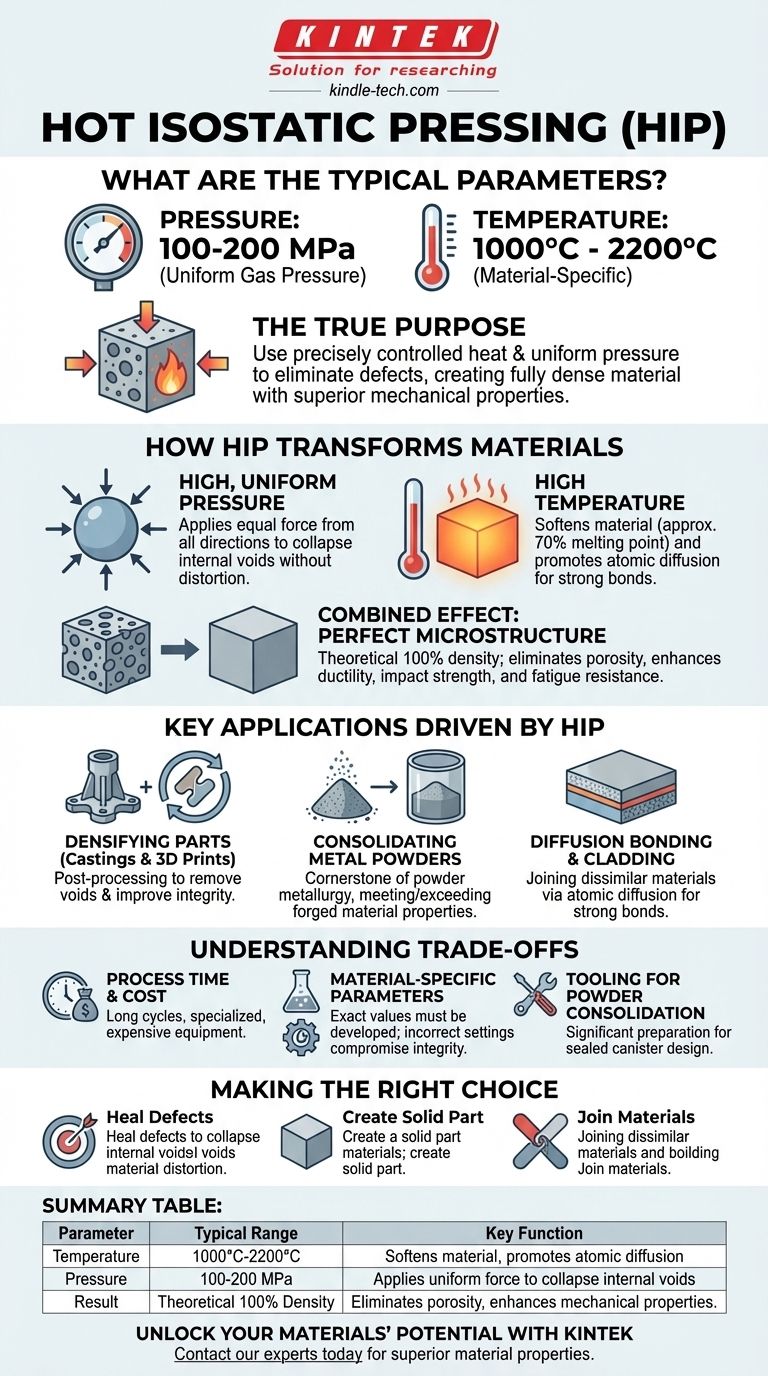 Какова температура и давление для горячего изостатического прессования? Достижение 100% плотных, высокопроизводительных материалов Визуальное руководство