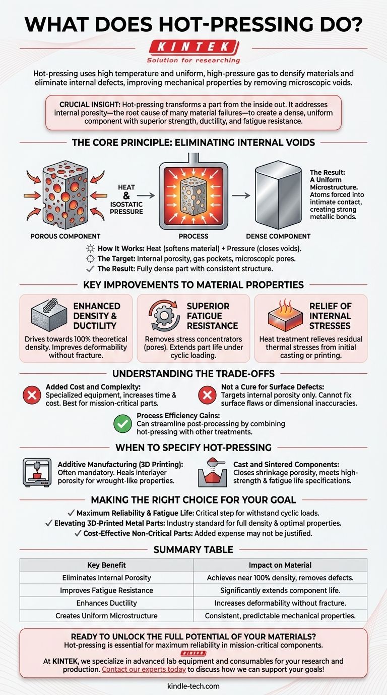 고온 압착은 무엇을 하는가? 고온, 고압 치밀화를 통한 재료 변형 시각적 가이드