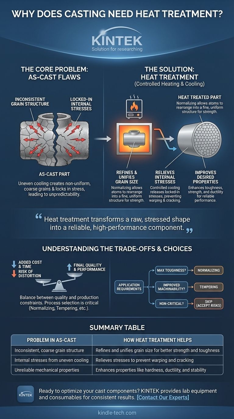 Warum benötigt ein Gussteil eine Wärmebehandlung? Verwandeln Sie Rohgussteile in zuverlässige Komponenten Visuelle Anleitung