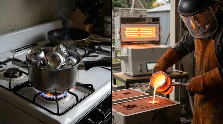 هل يمكنني صهر الألومنيوم على الموقد؟ لماذا هي طريقة خطيرة وغير فعالة