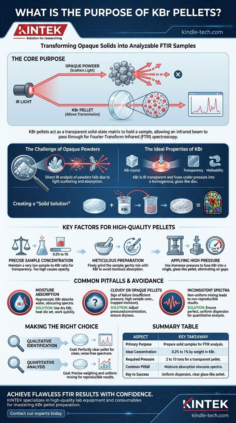 Какова цель использования таблеток KBr? Получите четкий ИК-Фурье анализ твердых образцов Визуальное руководство