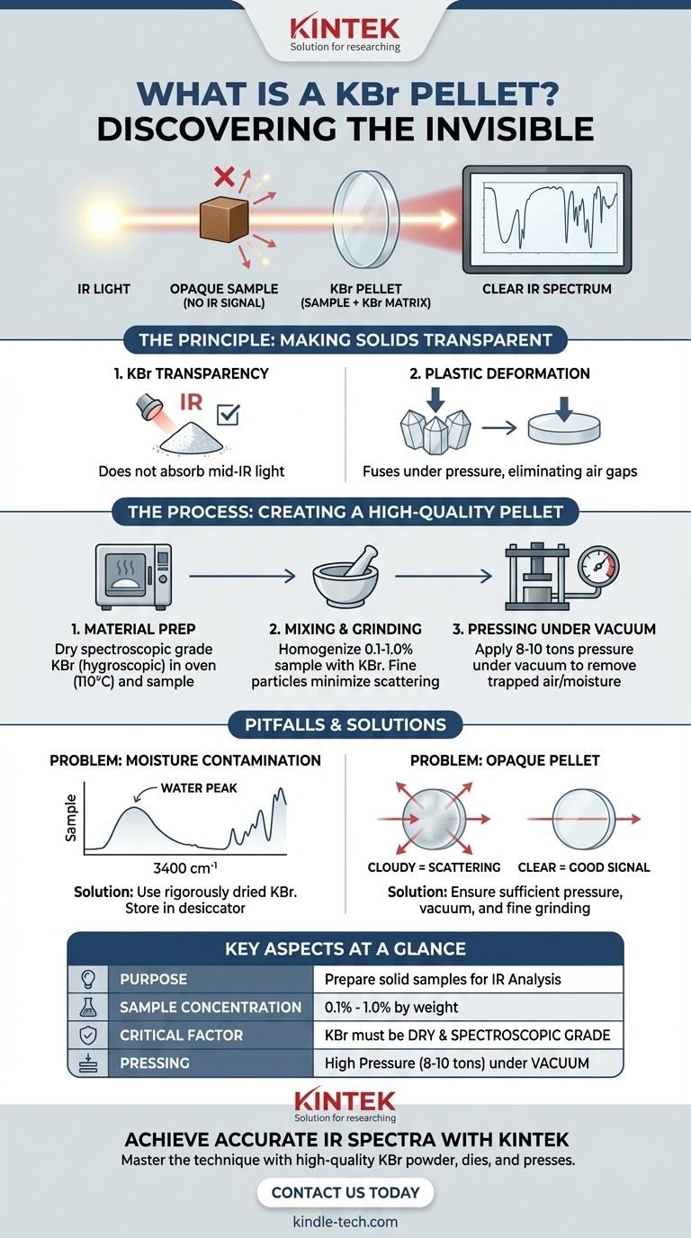 Was ist ein KBr-Pressling? Ein Leitfaden zur Herstellung fester Proben für die IR-Spektroskopie Visuelle Anleitung
