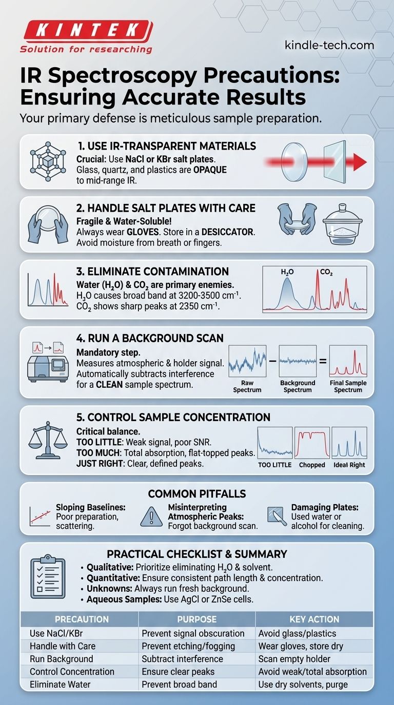 ما هي الاحتياطات التي يجب اتخاذها أثناء التحليل الطيفي بالأشعة تحت الحمراء؟ أتقن إعداد العينة للحصول على نتائج دقيقة دليل مرئي