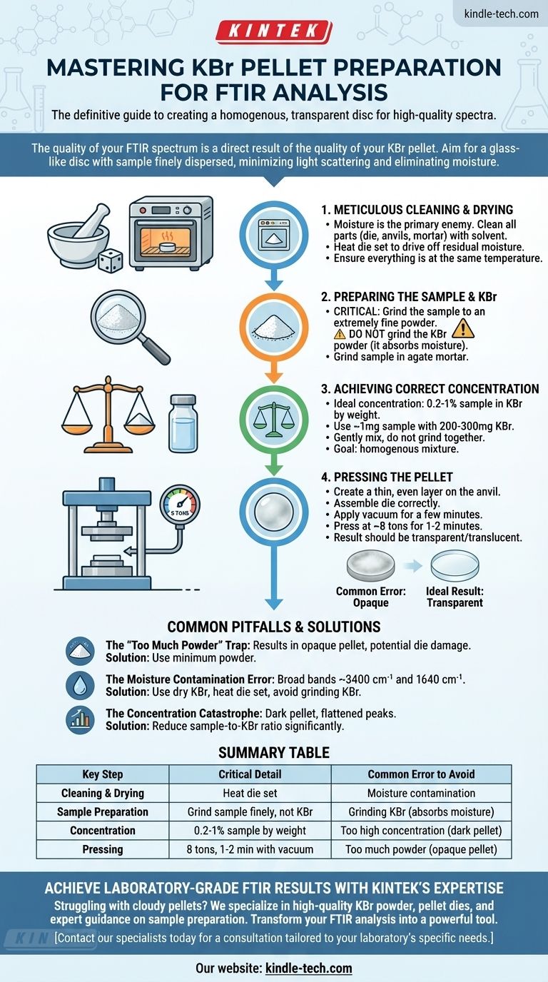 FTIR 관찰을 위해 KBr 펠릿을 어떻게 준비합니까? 선명한 FTIR 스펙트럼을 위한 확실한 방법을 마스터하십시오. 시각적 가이드