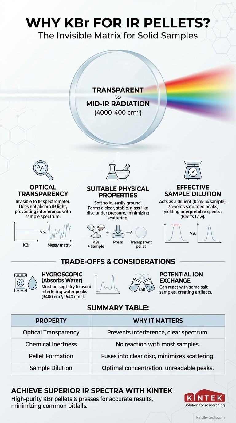 적외선 측정용 펠릿 제작에 KBr을 사용하는 이유는 무엇인가요? 선명하고 정확한 스펙트럼 얻기 시각적 가이드