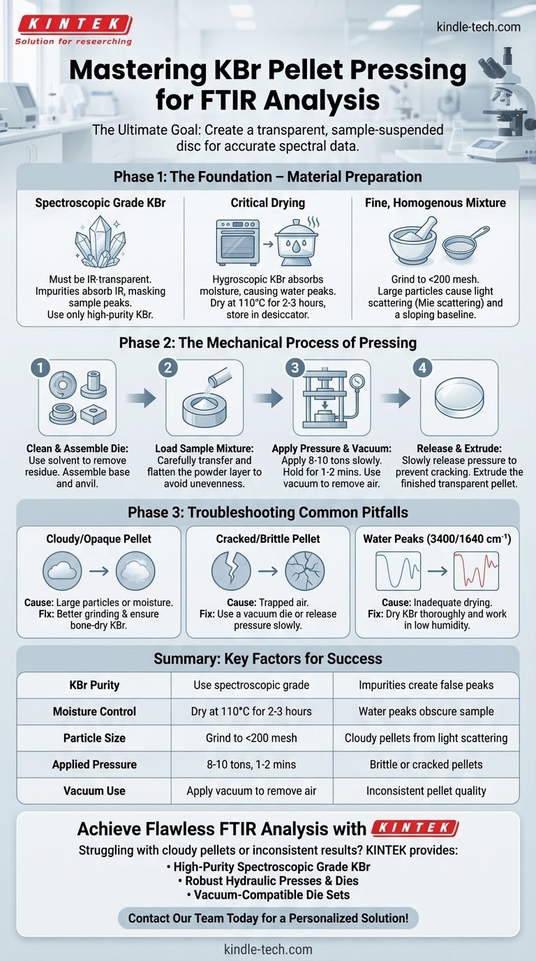 Comment presser une pastille de KBr ? Maîtrisez la technique FTIR pour des résultats clairs et fiables Guide Visuel