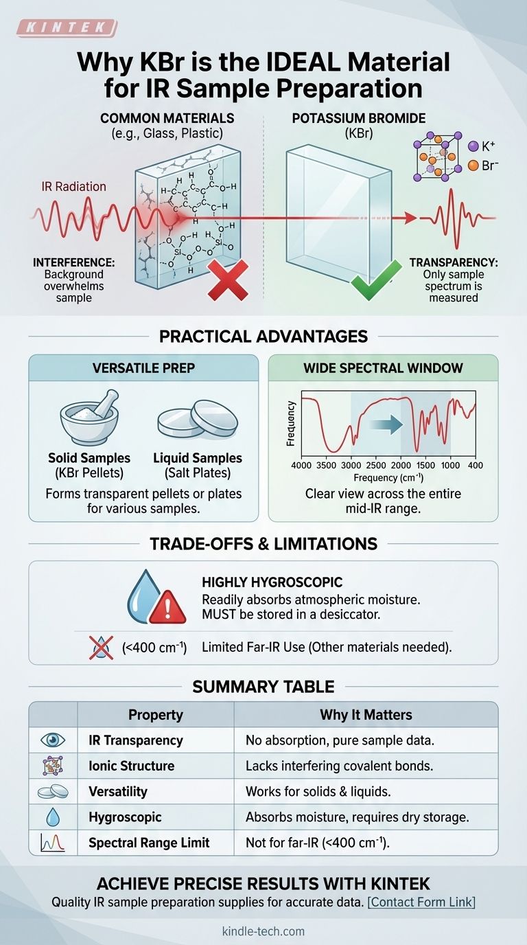 KBr이 IR 샘플 준비에 적합한 이유는 무엇입니까? 선명하고 방해받지 않는 적외선 분광법의 핵심 시각적 가이드