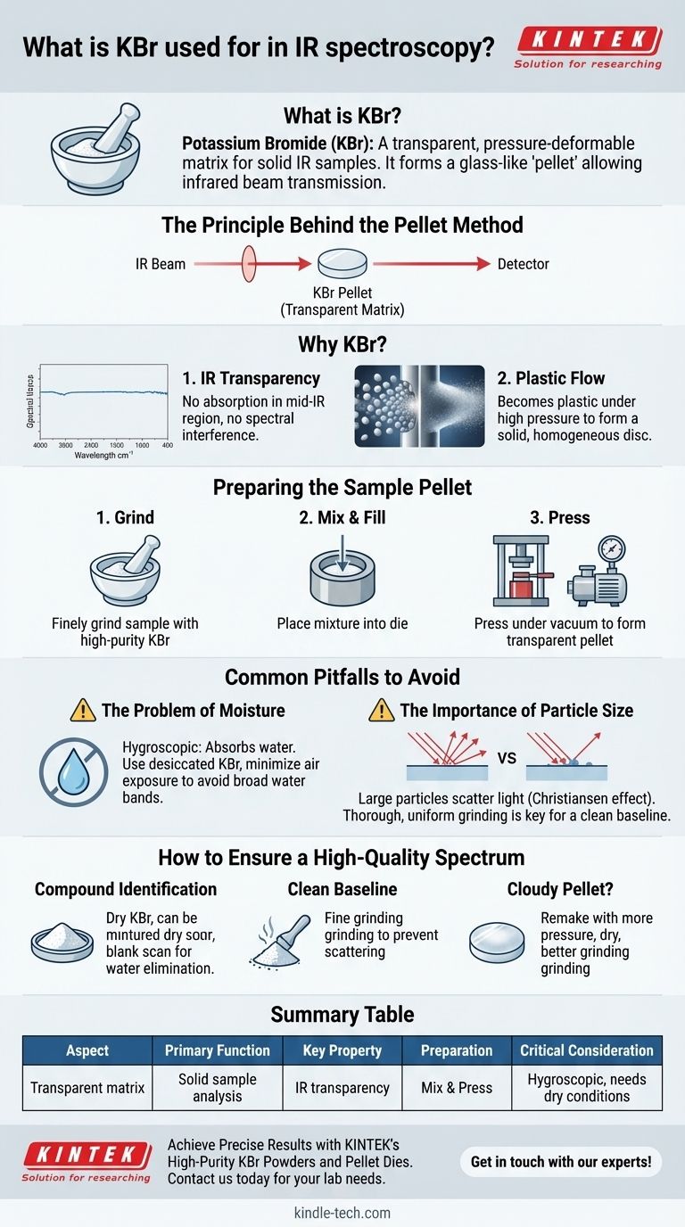 À quoi sert le KBr en spectroscopie IR ? Maîtriser la méthode des pastilles pour des spectres clairs Guide Visuel