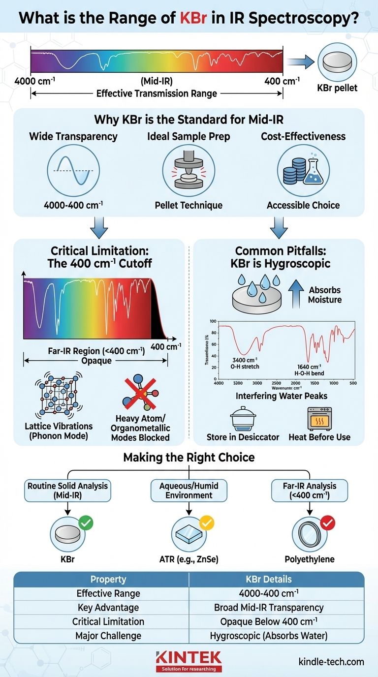 Qual è l'intervallo del KBr in IR? Una guida alla spettroscopia Mid-IR da 4000 a 400 cm⁻¹ Guida Visiva
