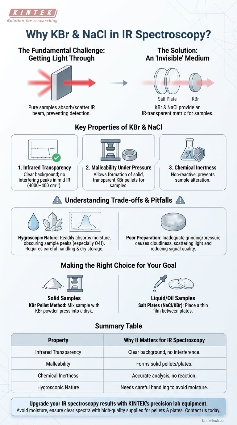 IR 분광법에서 KBr과 NaCl을 사용하는 이유는 무엇입니까? 명확하고 정확한 샘플 분석 달성 시각적 가이드