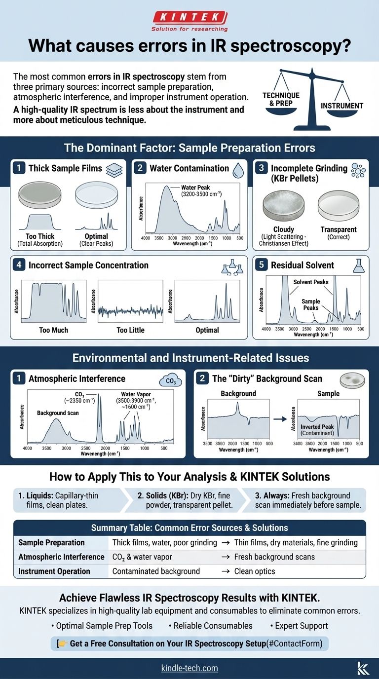 Что вызывает ошибки в ИК-спектроскопии? Освойте подготовку образцов, чтобы избежать распространенных ошибок Визуальное руководство