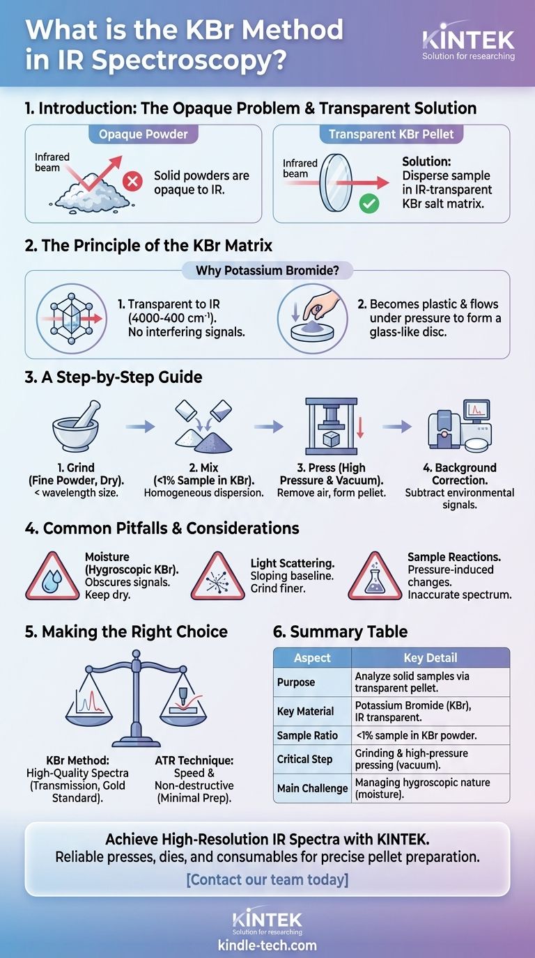 Was ist die KBr-Methode in der IR-Spektroskopie? Ein Leitfaden zur Analyse fester Proben Visuelle Anleitung