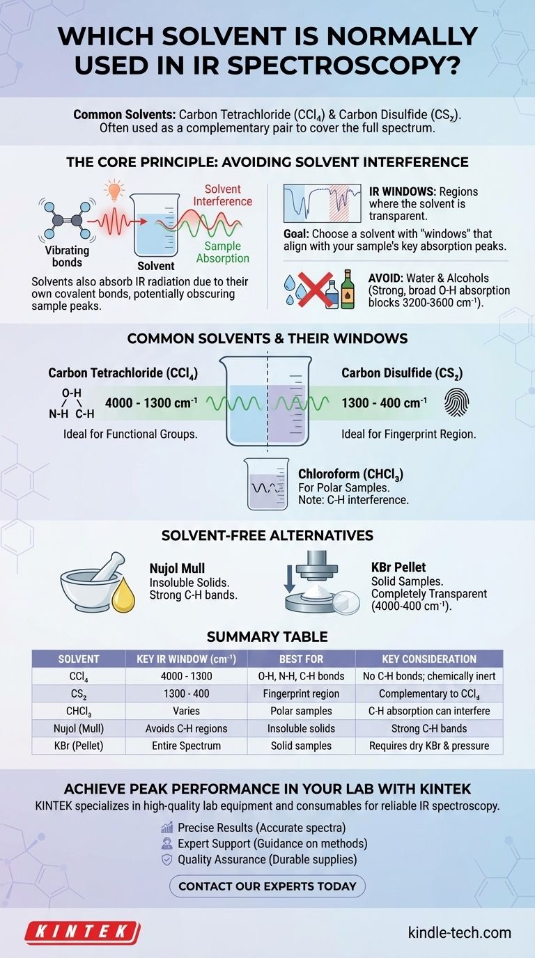 ¿Qué disolvente se utiliza normalmente en la espectroscopia IR? Optimice la preparación de su muestra para obtener resultados más claros Guía Visual