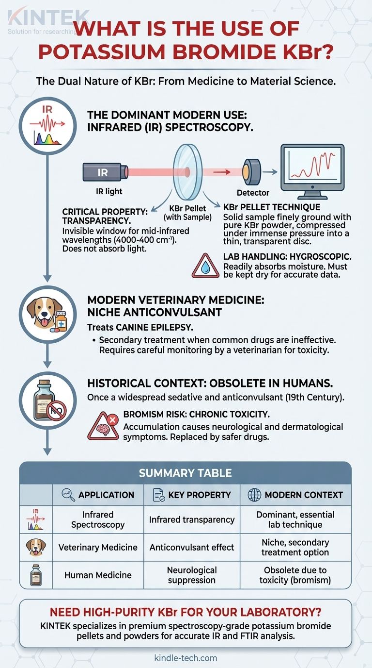 ما هو استخدام بروميد البوتاسيوم KBr؟ من الطب التاريخي إلى أساسيات المختبر الحديثة دليل مرئي