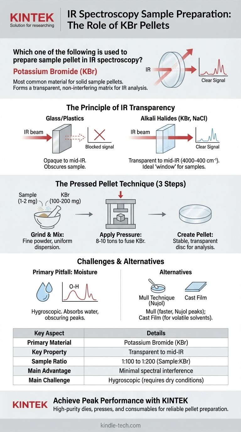 ¿Cuál de los siguientes se utiliza para preparar la pastilla de muestra en espectroscopia IR? Bromuro de Potasio (KBr) Explicado Guía Visual