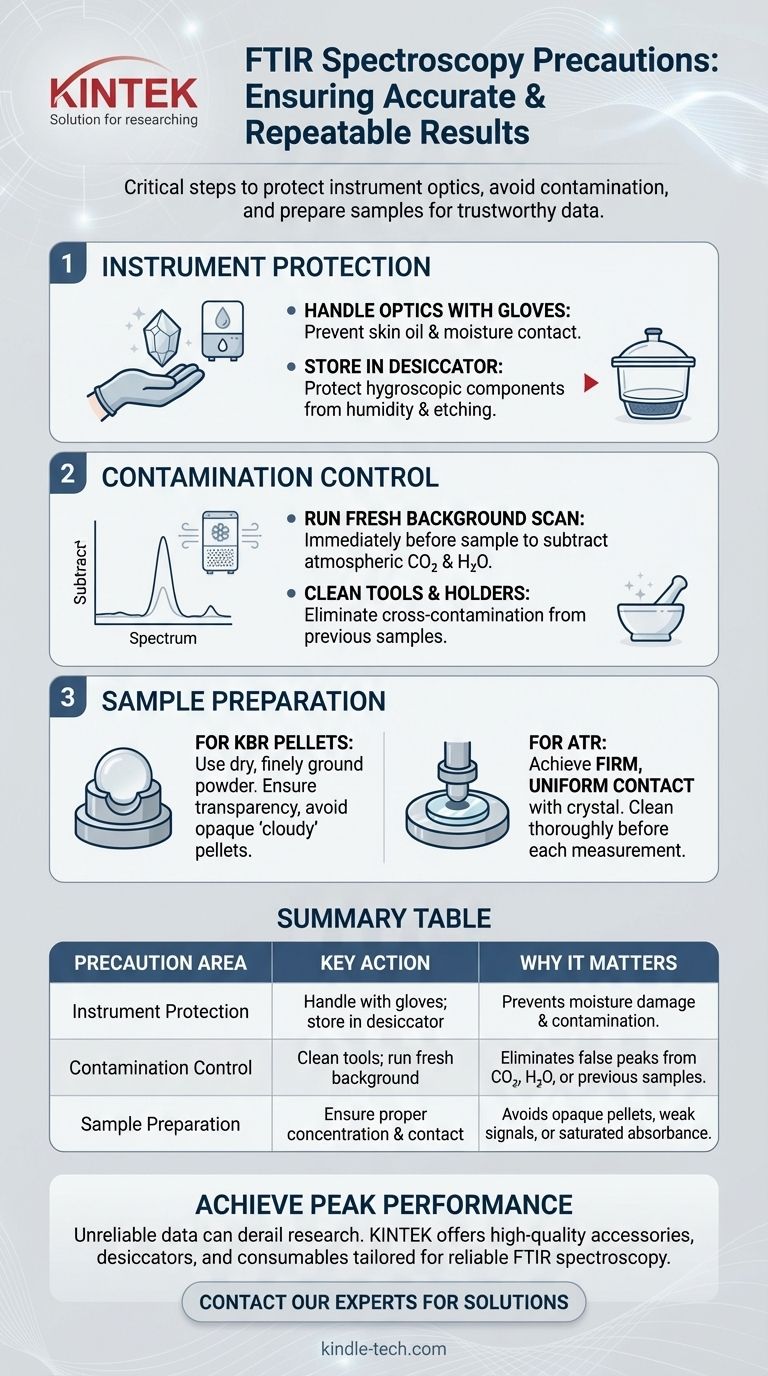 Quali precauzioni devono essere prese durante la spettroscopia FTIR? Garantire risultati accurati e affidabili Guida Visiva