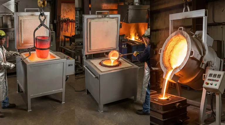 Каковы три типа тигельных печей? С выемкой тигля, с черпанием металла или с наклоном?