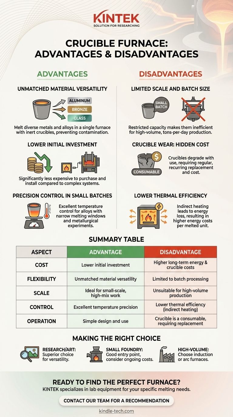 ما هي مزايا وعيوب أفران البوتقة؟ دليل للصهْر البسيط والمتعدد الاستخدامات دليل مرئي