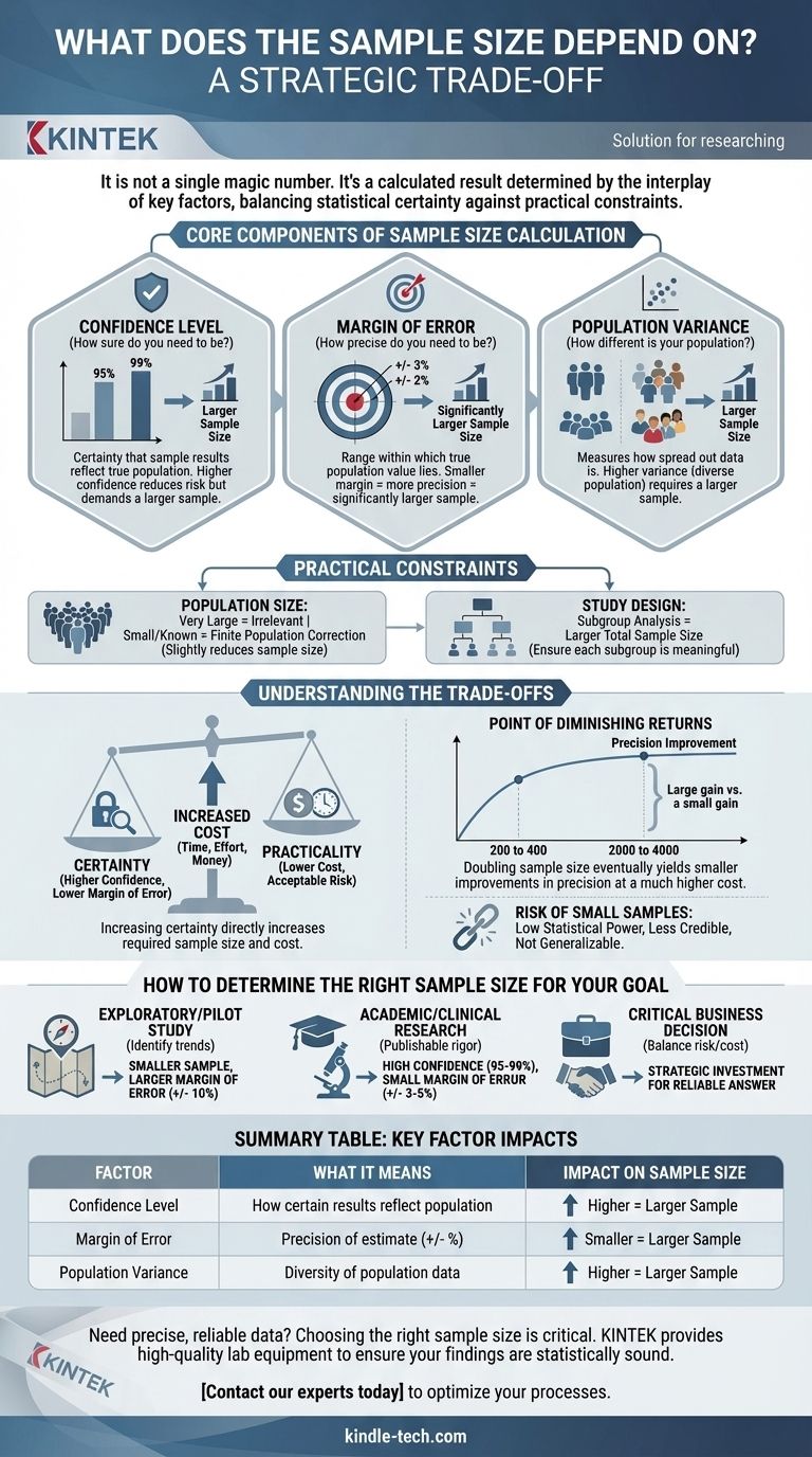 Wovon hängt die Stichprobengröße ab? Meistern Sie die 3 Schlüsselfaktoren für genaue Forschung Visuelle Anleitung
