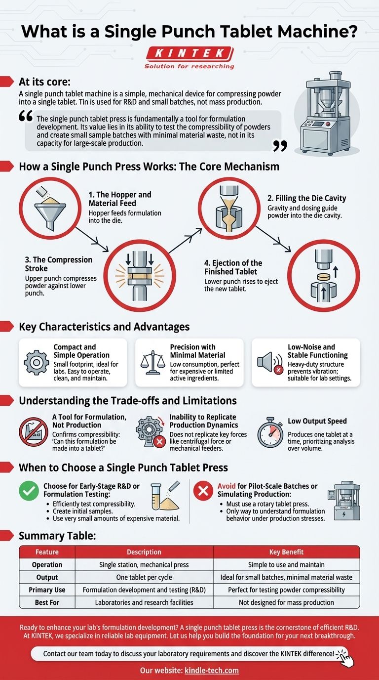 Was ist eine Einstempel-Tablettiermaschine? Das unverzichtbare Werkzeug für die Tabletten-F&E im Labormaßstab Visuelle Anleitung