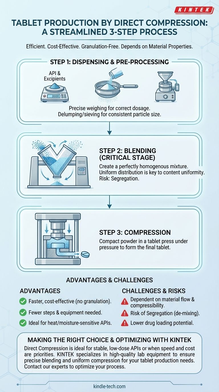 ¿Cuáles son los pasos de la producción de tabletas por compresión directa? Optimice su proceso de fabricación Guía Visual