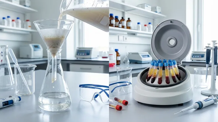 ما الفرق بين الترشيح والطرد المركزي؟ دليل لفصل الحجم مقابل الكثافة