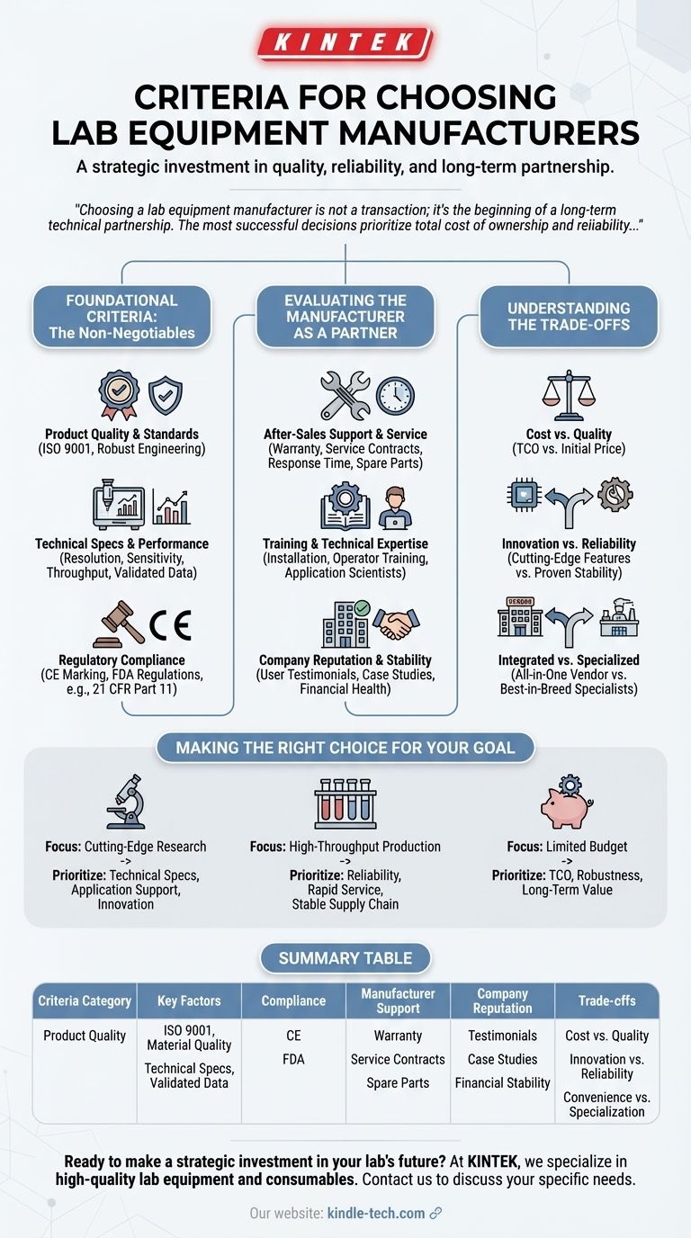 Quali criteri utilizzano le aziende nella scelta dei produttori di apparecchiature da laboratorio? Garantire un investimento strategico Guida Visiva
