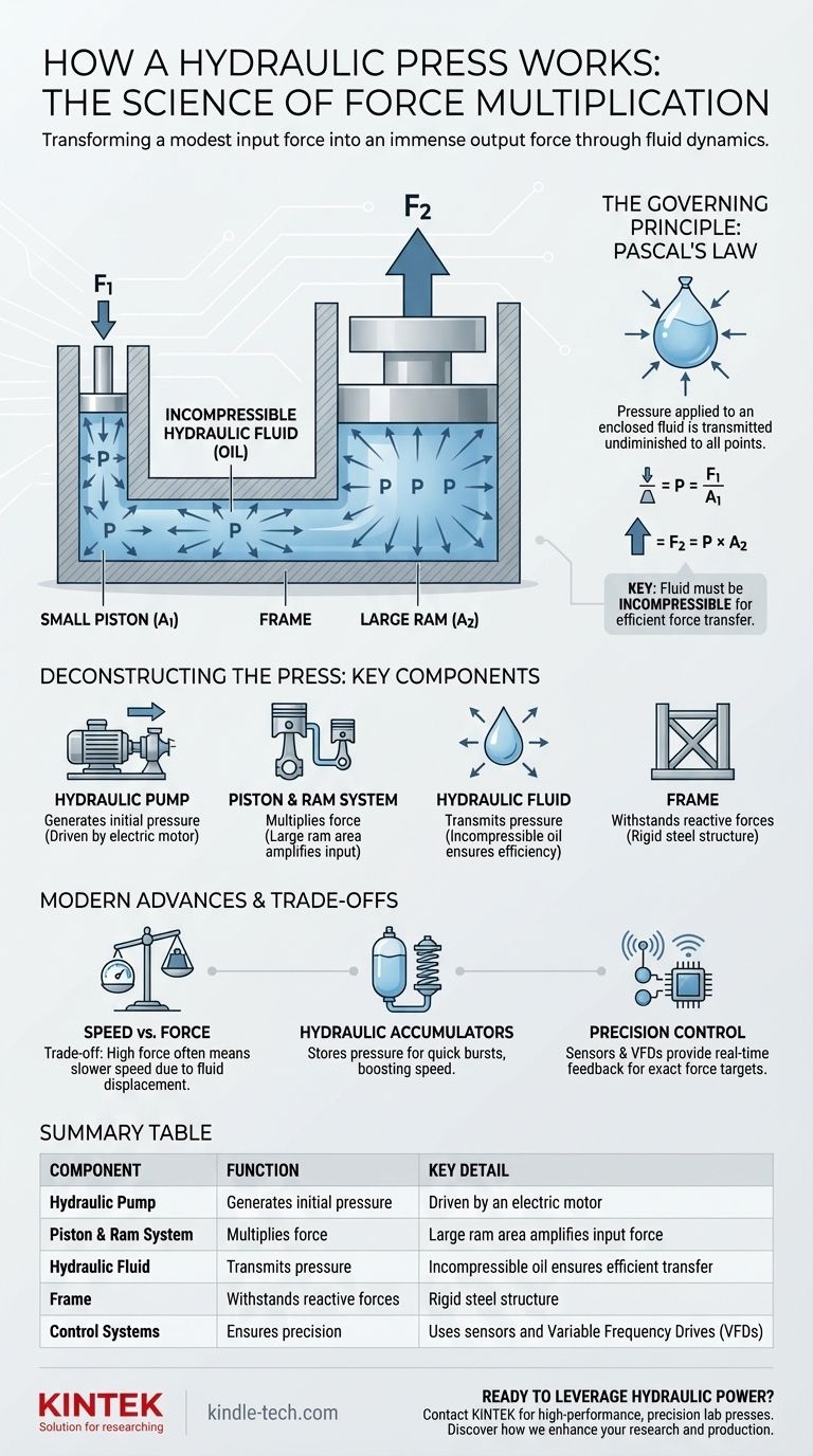 Comment fonctionne une presse hydraulique ? Exploiter la loi de Pascal pour une force immense Guide Visuel