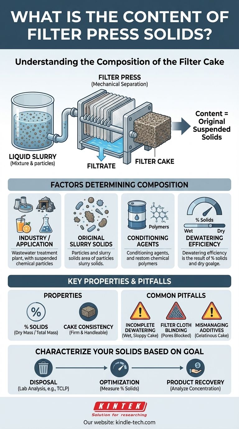 Was ist der Inhalt von Filterpressenfeststoffen? Eine direkte Widerspiegelung Ihrer Eingangsschlämme Visuelle Anleitung
