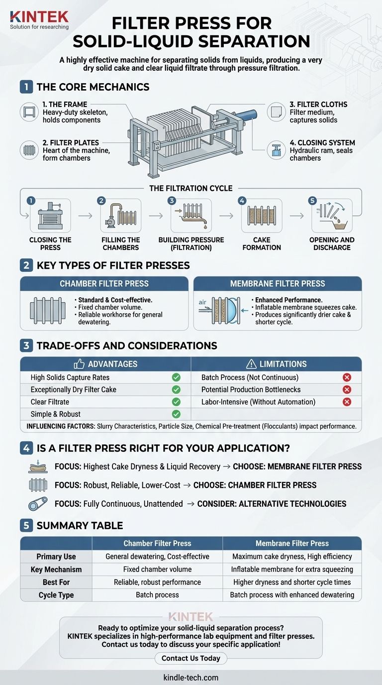 What is a filter press for solid-liquid separation? Achieve Maximum Dewatering & Dry Cake Visual Guide