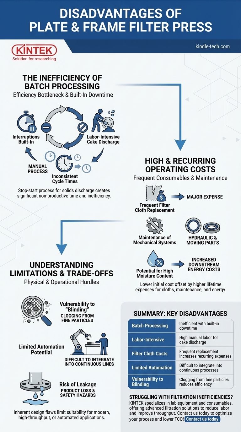 板框式压滤机的缺点是什么？高昂的劳动力成本和低效的间歇式操作 图解指南