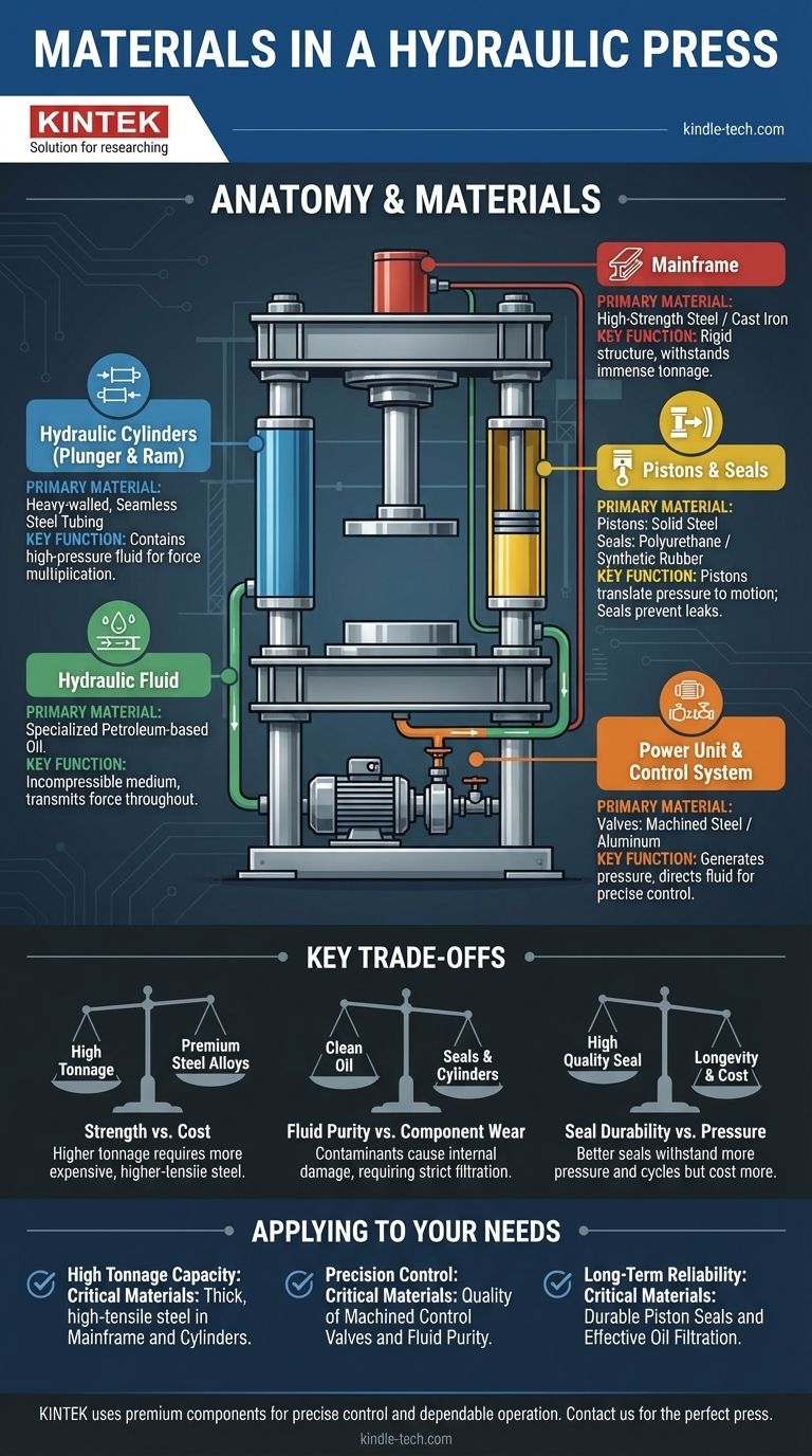 Quels sont les matériaux d'une presse hydraulique ? Composants clés pour les applications de haute puissance Guide Visuel