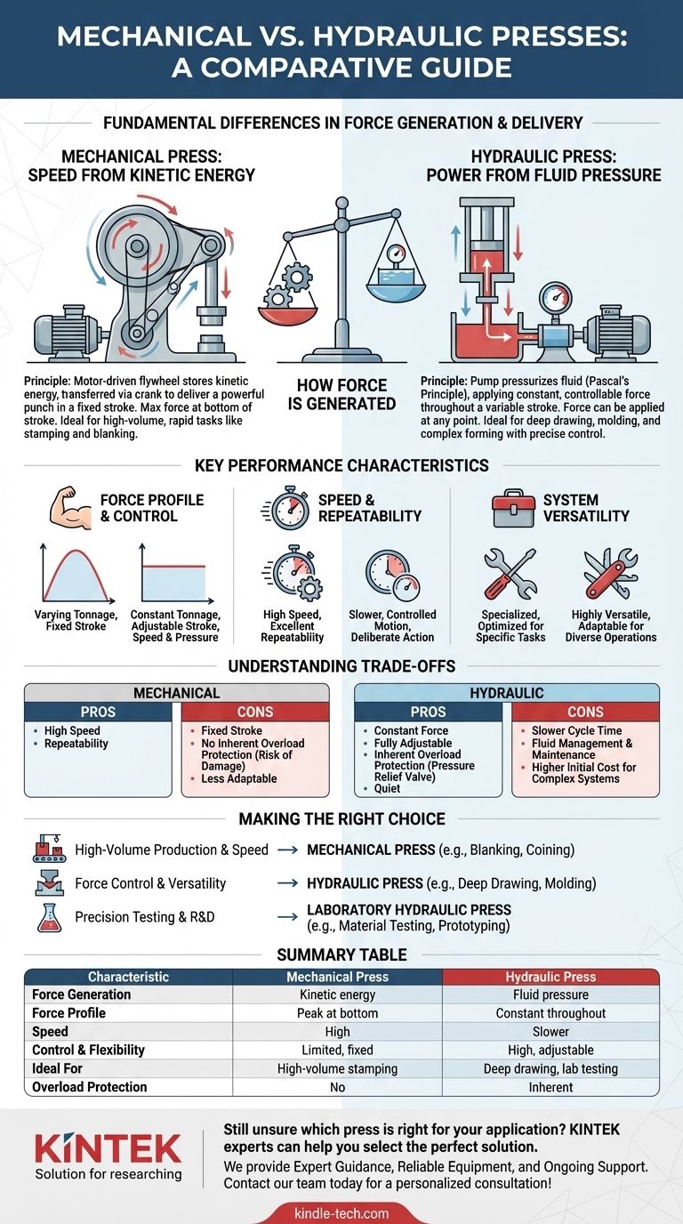 What is the difference between mechanical presses and hydraulic presses? A Guide to Choosing the Right Force Visual Guide
