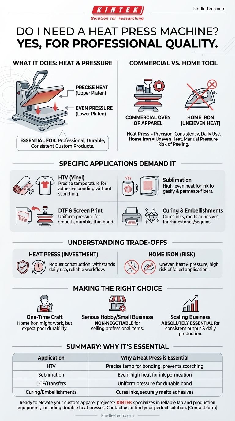 我需要热转印机吗？解锁专业、耐用的定制服装 图解指南