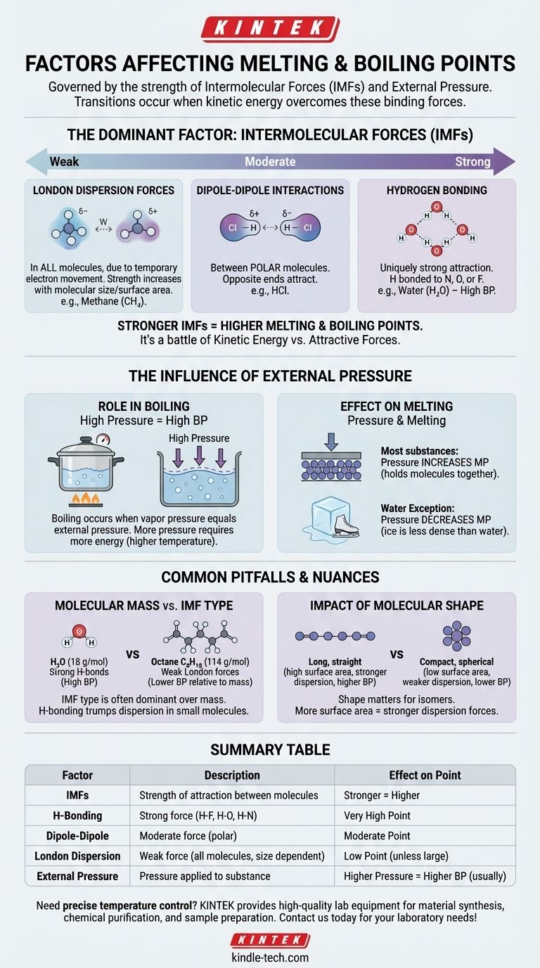 Quels sont les facteurs qui affectent le point de fusion et le point d'ébullition ? Découvrez la science des transitions de phase Guide Visuel