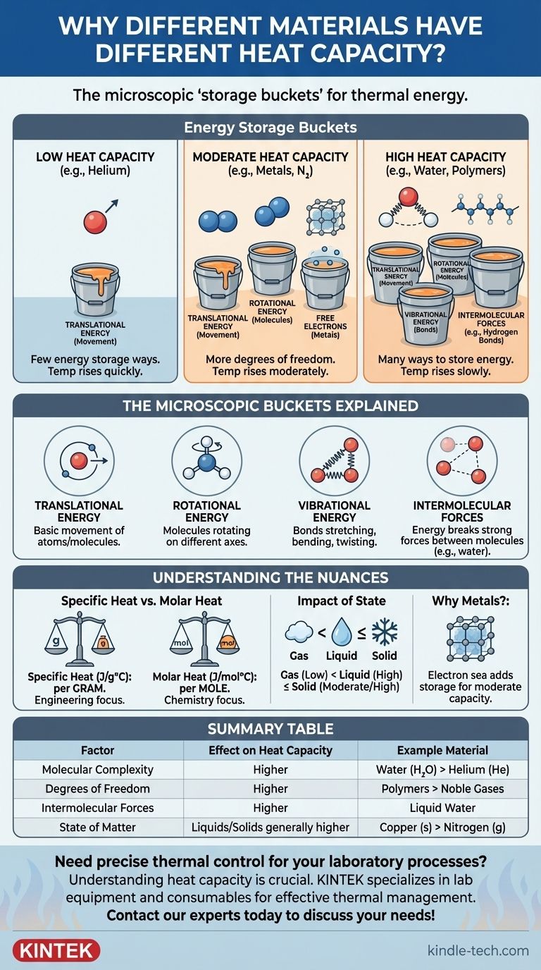 Comment différents matériaux peuvent-ils avoir des capacités thermiques différentes ? Déverrouiller les secrets microscopiques du stockage d'énergie Guide Visuel