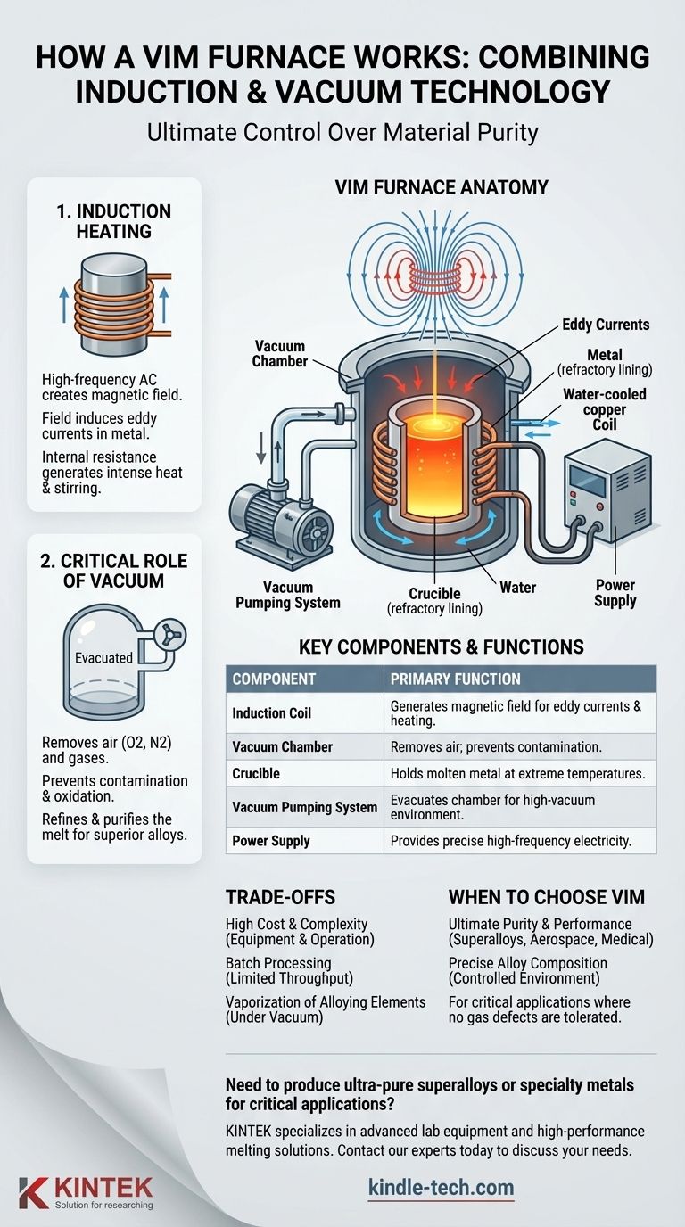 Wie funktioniert ein VIM-Ofen? Erreichen Sie ultimative Reinheit beim Schmelzen von Hochleistungsmetallen Visuelle Anleitung