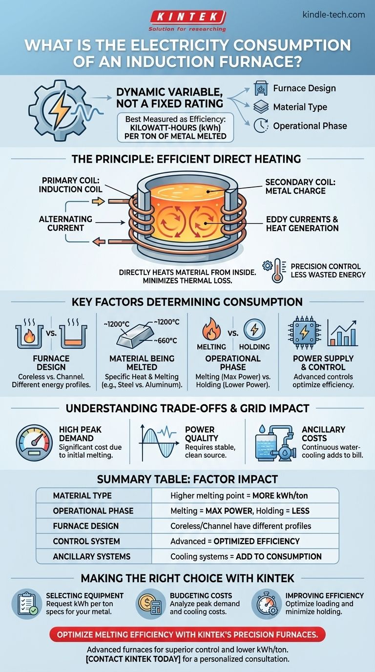 Каково потребление электроэнергии индукционной печью? Понимание кВтч на тонну и ключевые факторы Визуальное руководство