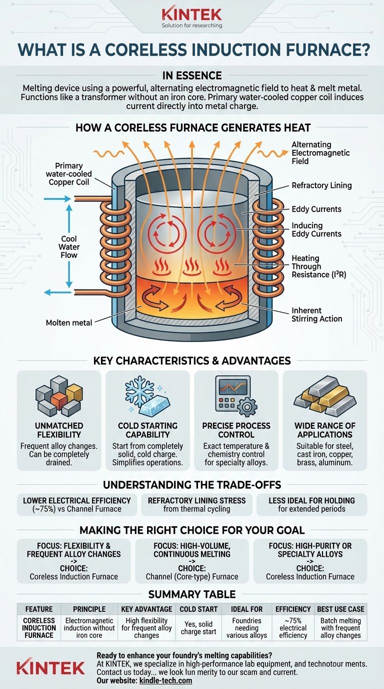 Qu'est-ce qu'un four à induction sans noyau ? Atteignez une flexibilité ultime dans la fusion des métaux Guide Visuel